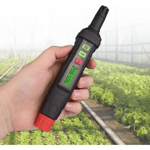 HT62 Portable Digital Display Temperature Hygrometer with Green Backlight for Aquaculture In Family Apartment Greenhouse