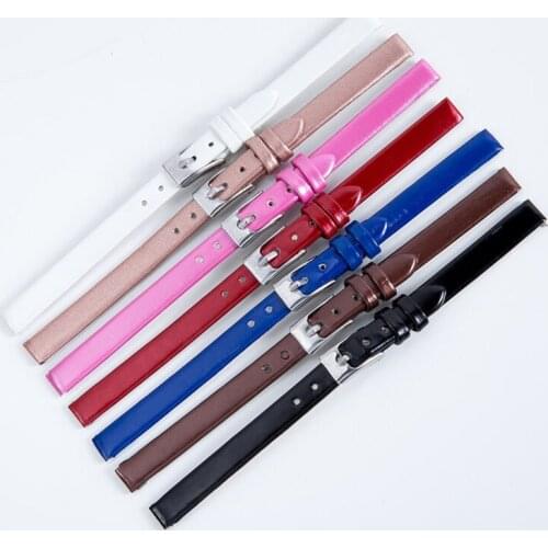 High Quality Genuine Leather Watchband New Trendy Women Watch Accessories 8mm Width Thin Watch Strap Wrist Belt With Pin Buckle