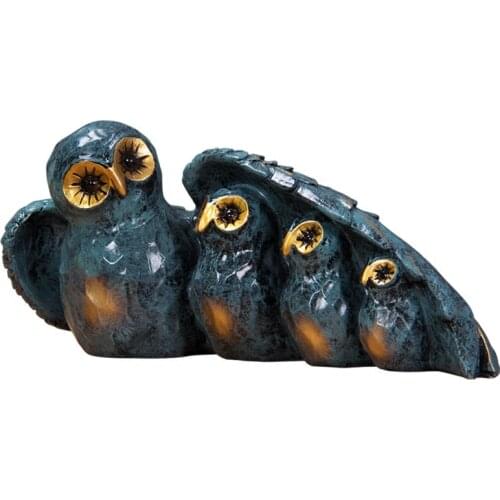RETRO NOSTALGIC RESIN OWL ARTS CRAFTS RESIN PLANAS PERSONAJES CREATIVE ANIMAL MINIATURE FIGURINES HOME DECOR ACCESSORIES R2311