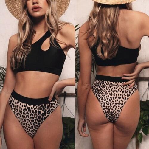 Sexy Women Leopard Bikini Push-Up Padded Swimwear Swimsuit Beachwear Set