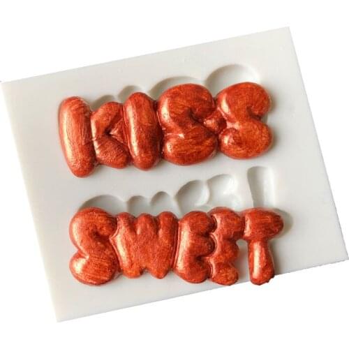 'KISS SWEETShape Fondant Cake Silicone Mold Chocolate Candy Molds Cookies Pastry Biscuits Mould Baking Cake Decoration Tools