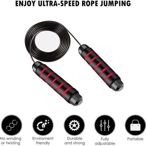 Jumping Rope Adjustable Skipping With Cable Foam Handle For Aerobic Endurance Workout Exercise Speed Training
