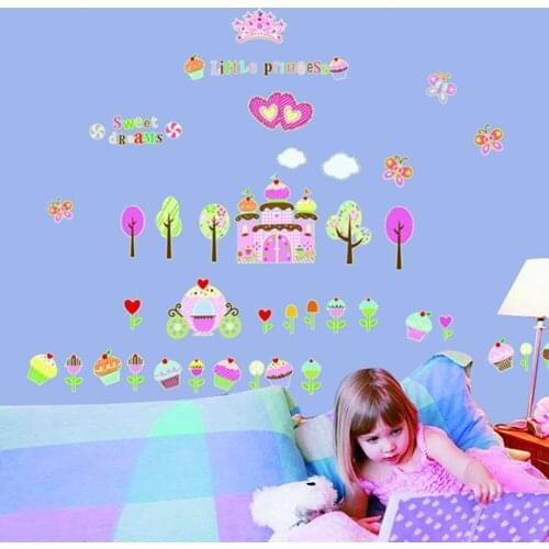 2014 Little princess luminous stickers wall home for Kids girl Nursery living room decals glow in the dark ABQ9606