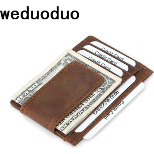 Weduoduo New Genuine Leather Card Wallet for Men and Women Cowhide Business Card Holder Credit Card Purse Top Quality