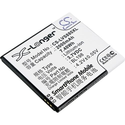Cameron Sino Mobile SmartPhone Replacement Li-ion Battery 2000mAh For BL198 ALIGATOR A830, A850, K860, K8 Free Tools