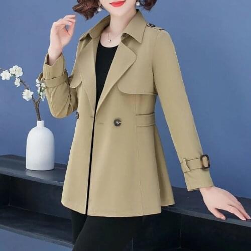 2021 Women Jacket Thin New Style All-Match Spring Temperament Coat Female Windbreaker Ladyies Trend Classic Overcoat Gabardina