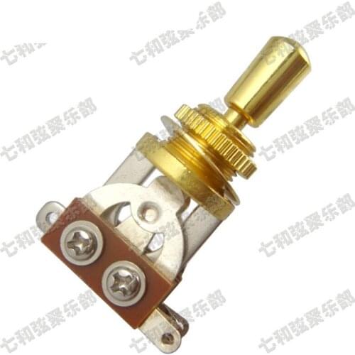 1pcs Gold 3 Way Electric Guitar Pickup Toggle Switch Selector Toggle Switch With Brass material Tip Knob Cap Guitar Accessories