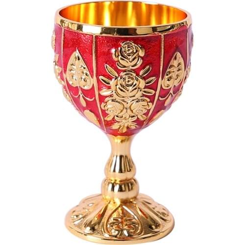 1pc 30ml Retro Metal Wine Glass Bar Dinnerware Wine Glasses Champagne Coffee Cup Goblet Legs Tableware Decor Big Deal