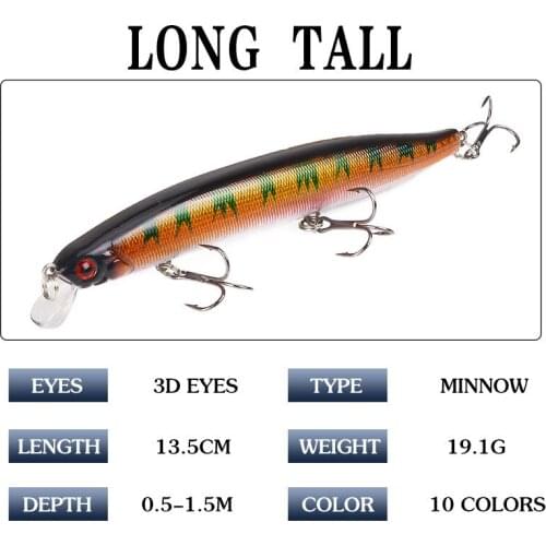 1Pcs Floating Lifelike Minnow Sea Fishing Lure Artificial Isca With 3 Treble Hooks Hard Bait Fishing Tackle Pesca