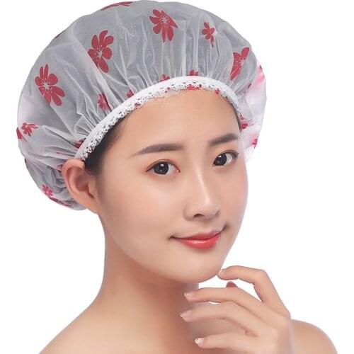 1PC Thicken High Quality Hair Salon Elastic For Women Bath Wave Point Shower Cap Waterproof Hat Hair Cap Home Bathroom Products