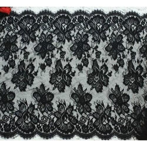 3M/Lot Width 55CM France Thick Eyelash Lace Trim DIY Clothing Skirt Wedding Dress Embroidery Lace Fabric Accessories