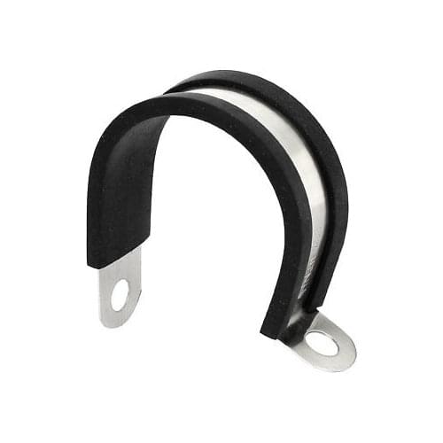 38mm Dia EPDM Rubber Lined P Clip Water Pipe Tube Hose Clamp Holder