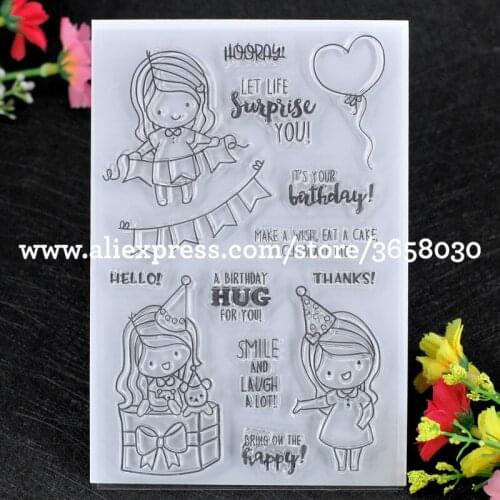 Party Girl Scrapbook DIY photo cards rubber stamp clear stamp transparent stamp 10x15cm 8072364