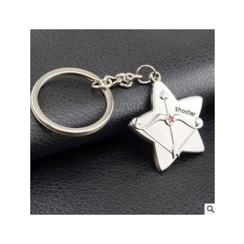 Free shipping can mix fashion metal Twelve constellation Shooter key chain keychain key ring key holder