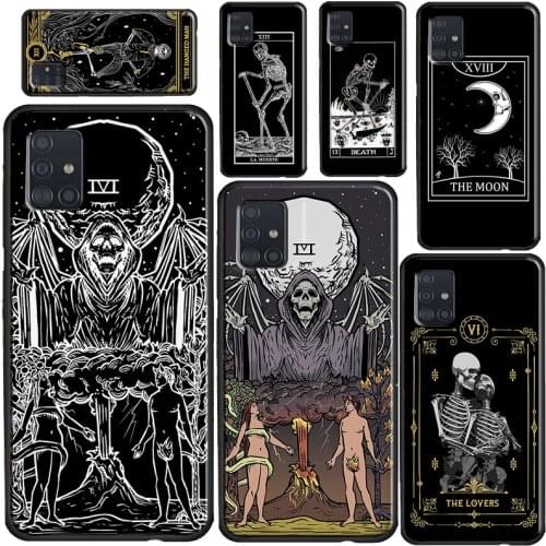 The Hermit Tarot Card Grim Reaper Phone Case For Samsung A72 A52 A42 A32 A12 A10 A20S A30 A50 A70 A20e A21S A11 A41 A51 A71