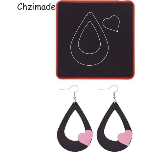 Chzimade Heart Shape Earring Metal Leather Cutting Dies Wooden Mold For Cutting Dies Machine Leather Cutting Punch Blade Tools