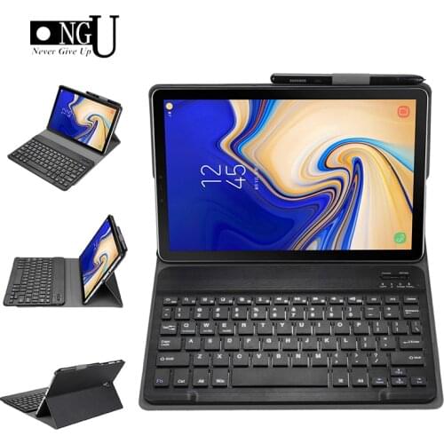 Business Slim Case for Samsung Galaxy Tab A A2 10.5 2018 SM-T590 T590 T595 Cover Bluetooth Keyboard Tablet Case PU Leather Stand