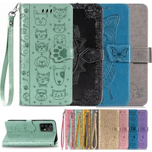 For Samsung Galaxy A11 M11 A21 A31 A41 A51 5G A71 A01 A90 5G A02S S8 Plus Case Silicone Soft Pu Leather Flip Phone Coque Etui S7