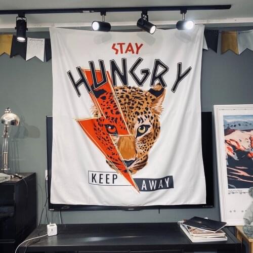 Stay Hungry Tapestry Wall Hanging Bohemian Beach Mat Polyester Blanket Yoga Mat Home Bedroom Art Carpet Wall Hanging Decor