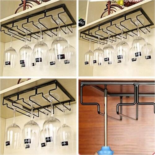 Creative Iron Upside Down Kitchen Wine Glass Storage Rack Upside Home Storage Wine Tasting Cabinet Bar Hanging Cup Holder