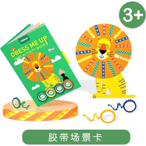 Mideer Kids Early Educational Baby Colorful Cartoon Tape Activity Book Decorated DIY Tape Stickers Toys More Than 4 Years Old