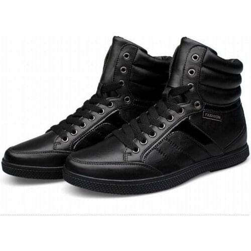 Men autumn winter top quality cow leather martin boots fashion male genuine leather high top casual boots plus size 38-48 shoes