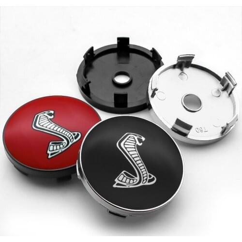 4PCS 60MM Snake Logo Car Wheel Center Hub Caps 56MM Emblem Sticker Decal For Ford Mustang Shelby GT500 GT350 Car Accessories