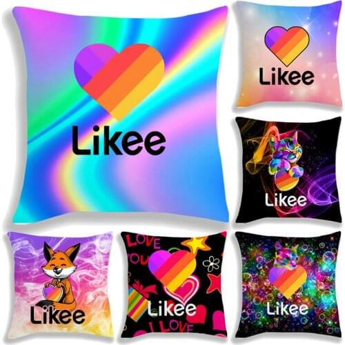 Likee App Pillow Case Cute Cat Heart Fox Cushion Cover for Sofa Home Russia Live Car Decor Pillowcase No Pillow Insert 45*45cm