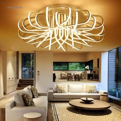 New acrylic art LED ceiling lamp home living room bedroom study lamp commercial place lighting dimming Ceiling lights AC100-240V
