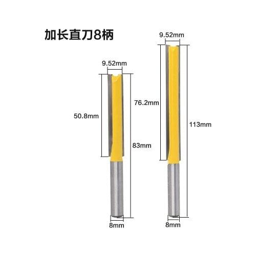 New 1 pc Straight/ Router Bit 1/2" Dia. X 3" Length - 8" Shank Woodworking cutter Wood Cutting Tool