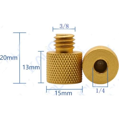 3/8"-16 Male to 1/4"-20 Female Screw Thread Adapter for tripod Camera Monitor - 2 Pack