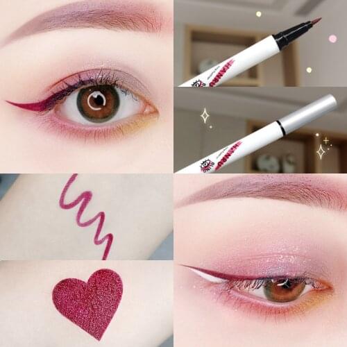 6 Colors Eyeliner Pen Smooth Lines Long-lasting Bright Color Non-blooming Waterproof Quick-drying High Color Rendering TSLM2
