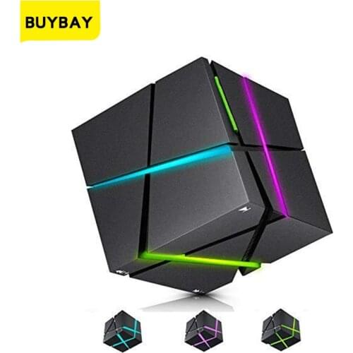 Portable RGB LED Night Light with HIFI Bluetooth Speaker Table Lamp Rubiks Cube Mini Subwoofer Multifunctional Night Lamp New