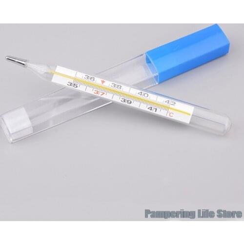 1pc Body Temperature Measurement Device Armpit Glass Mercury Thermometer Home Health Care Product Large Size Screen