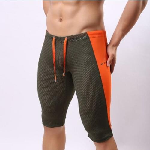 Sexy Mens Beach Shorts Tight Short Long Boxer Trunks Man Bermudas Board Pool Bathing Wear BRAVE PERSON Brand Quality Low Waist