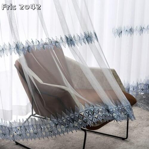 Modern and Simple Water-soluble Embroidery Hollow Curtain Partition Light-transmitting Curtains for Living Dining Room Bedroom