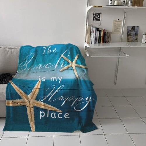 Modern Sofa Blankets Starfish Gradient Wood Grain Travel On The Plane Portable Flannel Warm Blanket Bedroom Bed Coverlet