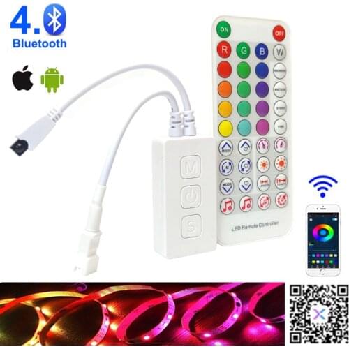 SP611E Bluetooth Pixel LED Strip Controller DC5-24V Supports Phone APP/IR Remote/Music Control For WS2812B Addressable LED Strip