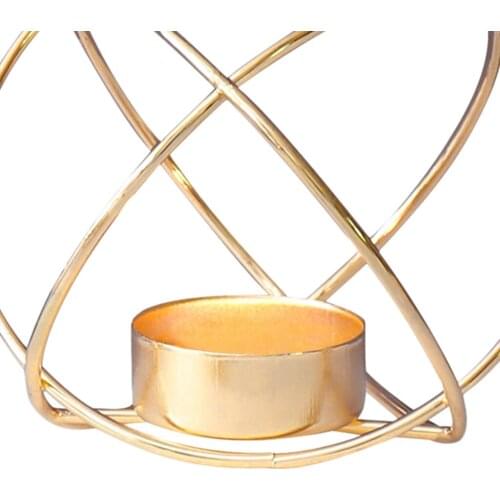 Alloy Wire 3D Geometric Candle Holder Table Centerpiece Wedding Decoration