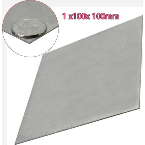 1mm x 100mm x 100mm Titanium Metal Plate Titan Platte Sheet Gr.5 Gr5 Grade 5 Ti Temperature 400-600 Degree Corrosion Resistance