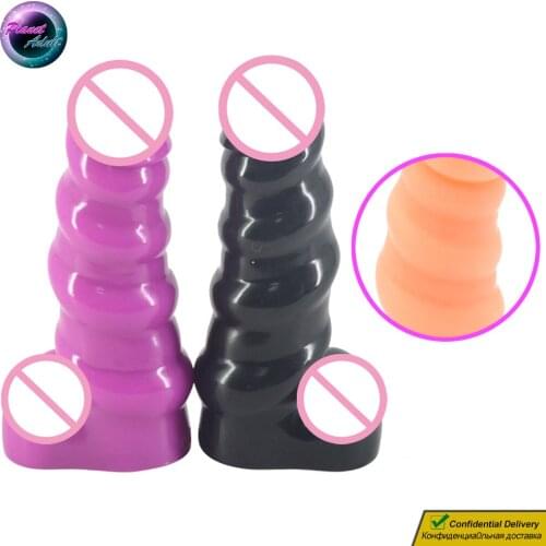 PVC Spiral Thread Dildo Penis Female Masturbator Anal Plug Vagina Pussy Anus Gay Prostate Massager Adult Sex Toys for Women Men