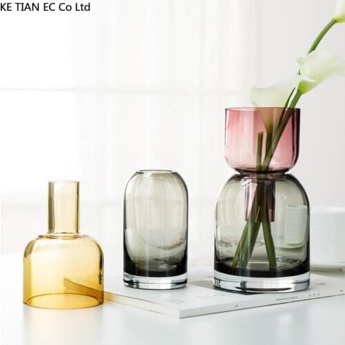 European-style Double Glass Vase Multicolor Color Transparent Flower Arrangement Table Decoration Hydroponic Flower Arrangement
