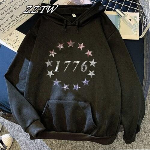 Plus Size S-3XL Harajuku Spring Autumn Hoodies Women Vintage 1776 Printed Sweatshirt Woman Casual Female Sudaderas Mujer 2021