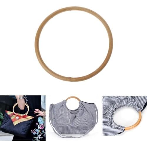 1 x Round Bamboo Rattan Bag Handle for Handcrafted Handbag DIY Bags Accessories Good Quality 15x15cm