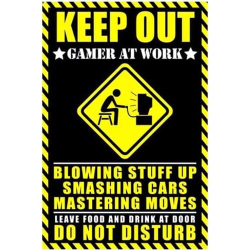 13cm x 9cm For Gamer At Work Poster Car Bumper Stickers Vinl Car Wrap Decal Windshield Waterproof Decoration