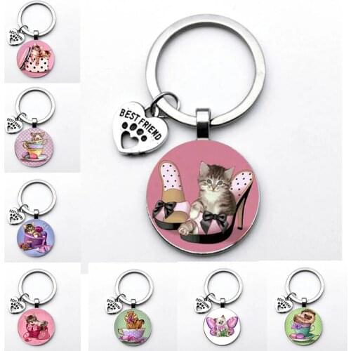25mm Handmade Cute Naughty Cat Girl Key Chain, I Love My Cat Key Chain, Cute Cat Key Chain, Suitable For Lovely Women’S Holiday