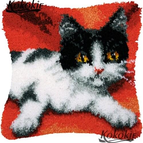 3d latch hook rug kits diy cat cushion mat Threads embroidery cross stitch kits 3d carpet gift Crocheting Rug Yarn Needlework