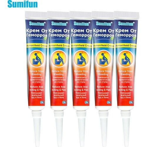 5Pcs Sumifun Hemorrhoids Cream Herbal Effective Treatment Internal Hemorrhoids Piles External Anal Fissure Ointment