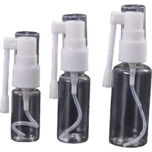 50pcs 5ML 10ml 20ml 30ml 50ml 60ML 100ML Fine Mist Atomizer Rotatable Trunk Oral Nose Nasal Empty Clear Plastic PET Spray Bottle