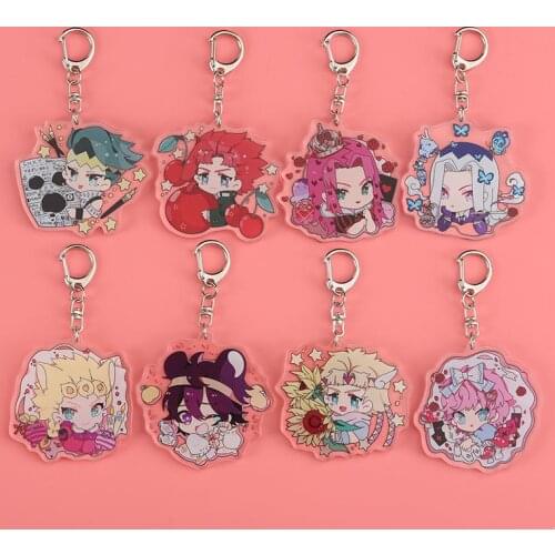 Anime JO‘s Bizarre Adventure Acrylic Key Chain Animation Creative Bag Pendant
